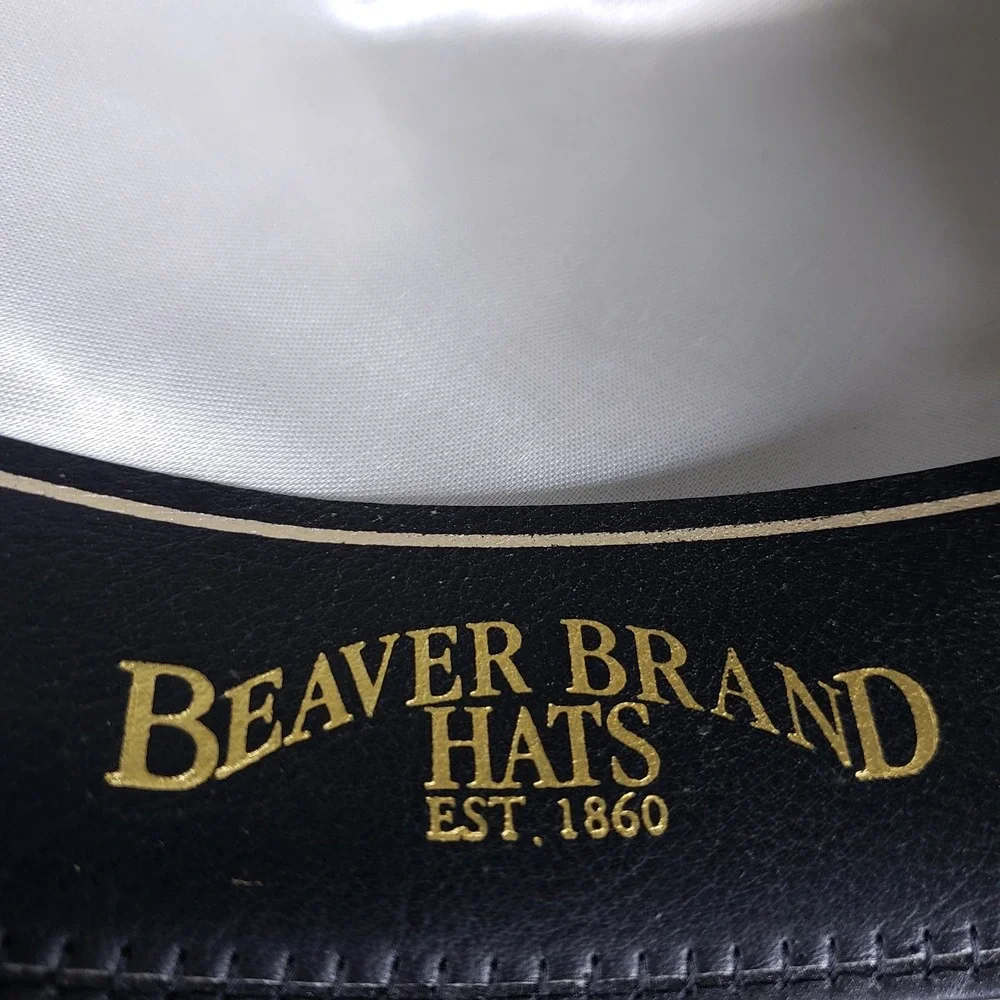 Beaver Hats Hat Brim Band Genuine Fur Felt 7 1/8 Gray Men 5X USA Made